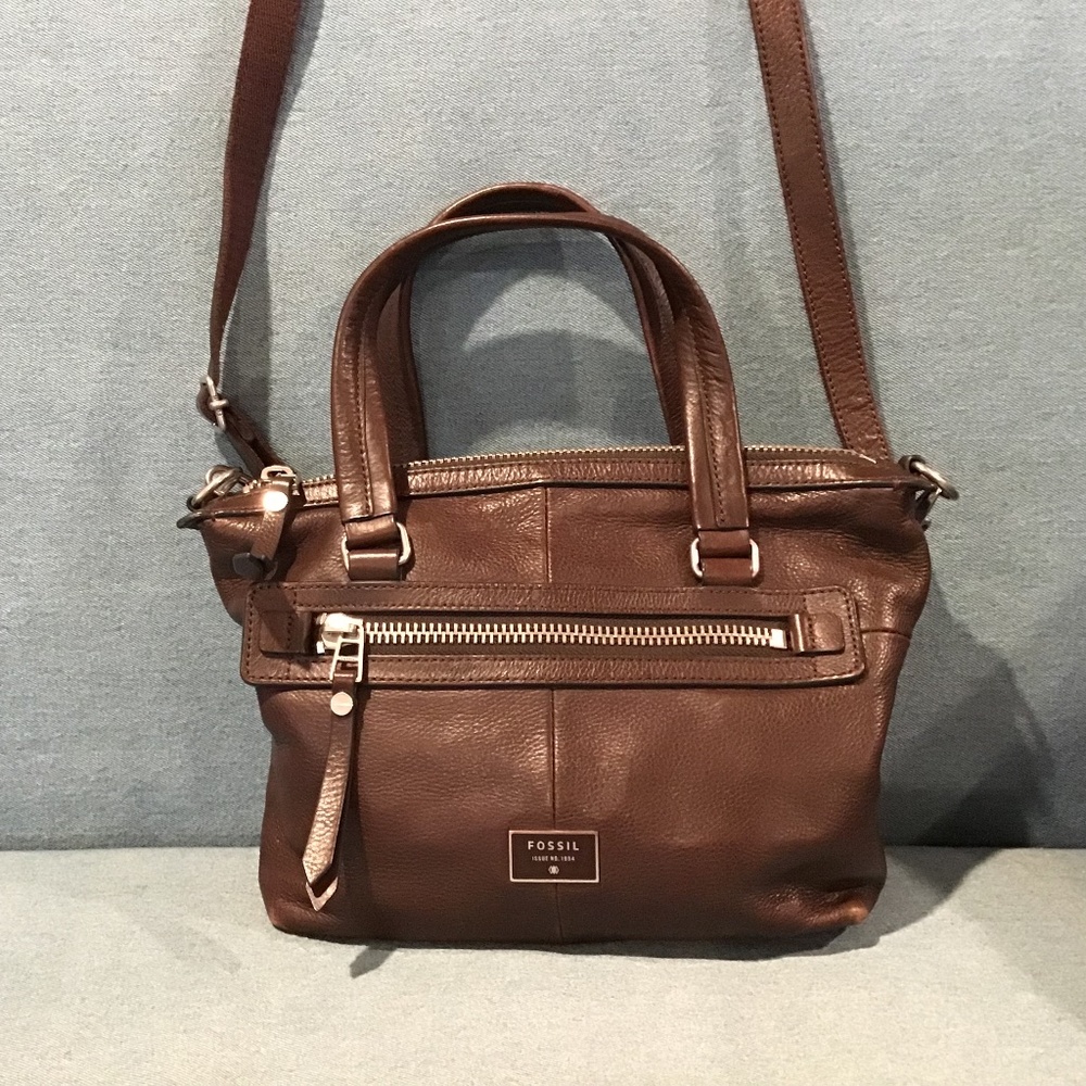 Fossil Brown Leather Crossbody and Satchel